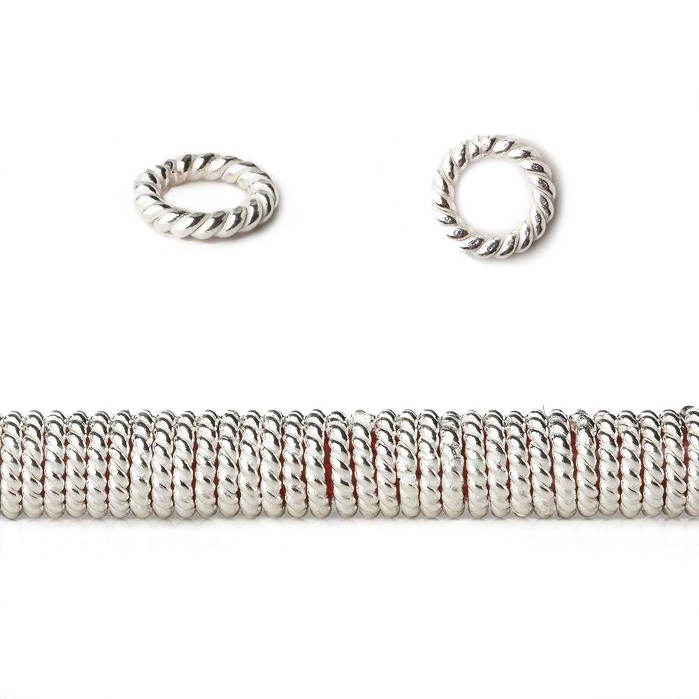 6mm Sterling Silver Plated Copper Twisted Jumpring 8 inch 174 beads (ONLINE ORDER ONLY)