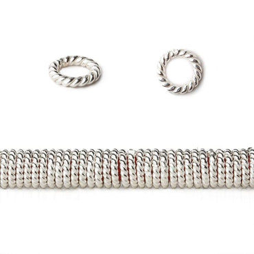 6mm Sterling Silver Plated Copper Twisted Jumpring 8 inch 174 beads (ONLINE ORDER ONLY)