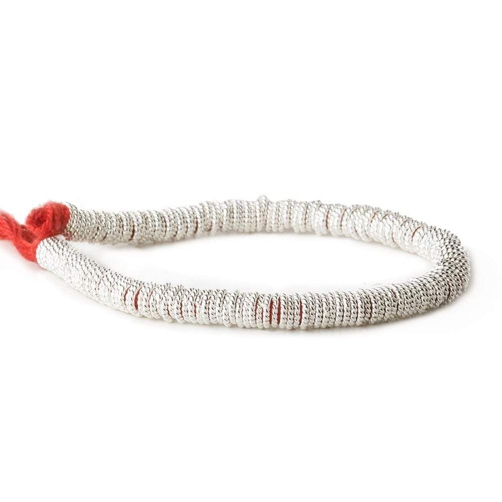 6mm Sterling Silver Plated Copper Twisted Jumpring 8 inch 174 beads (ONLINE ORDER ONLY)