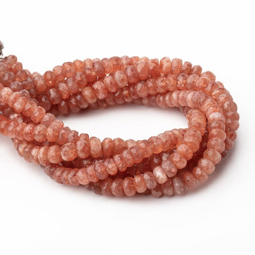 6mm Sunstone Faceted Rondelle Beads 8 inch 52 pieces (ONLINE ORDER ONLY)