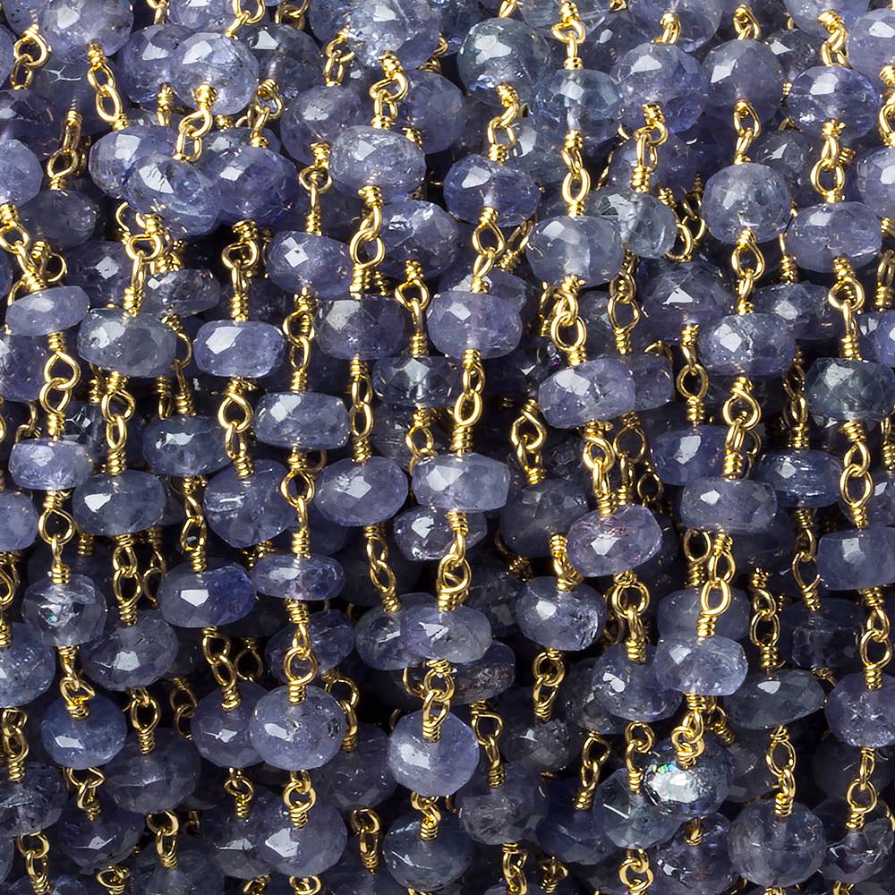 6mm Tanzanite faceted rondelle Vermeil Chain by the foot 36 pieces (ONLINE ORDER ONLY)