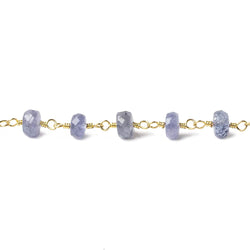 6mm Tanzanite faceted rondelle Vermeil Chain by the foot 36 pieces (ONLINE ORDER ONLY)