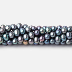 6mm Teal Peacock Off Round Freshwater Pearls 16 inch 85 Beads (ONLINE ORDER ONLY)
