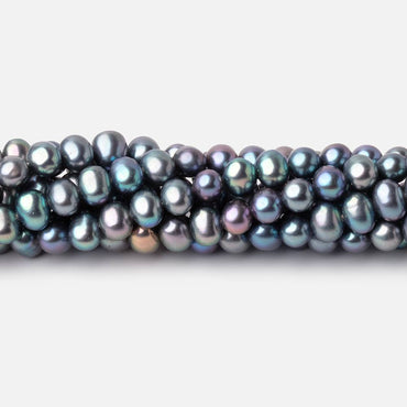 6mm Teal Peacock Off Round Freshwater Pearls 16 inch 85 Beads (ONLINE ORDER ONLY)