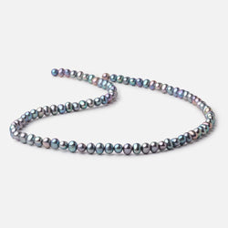 6mm Teal Peacock Off Round Freshwater Pearls 16 inch 85 Beads (ONLINE ORDER ONLY)