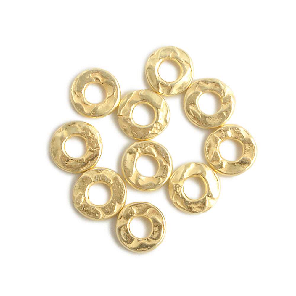 6mm Vermeil Hammered Jump Ring Connector 2.5mm ID Set of 10 pieces (ONLINE ORDER ONLY)