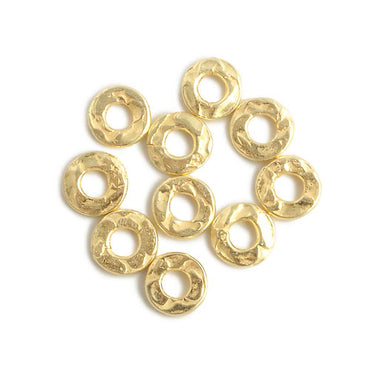 6mm Vermeil Hammered Jump Ring Connector 2.5mm ID Set of 10 pieces (ONLINE ORDER ONLY)