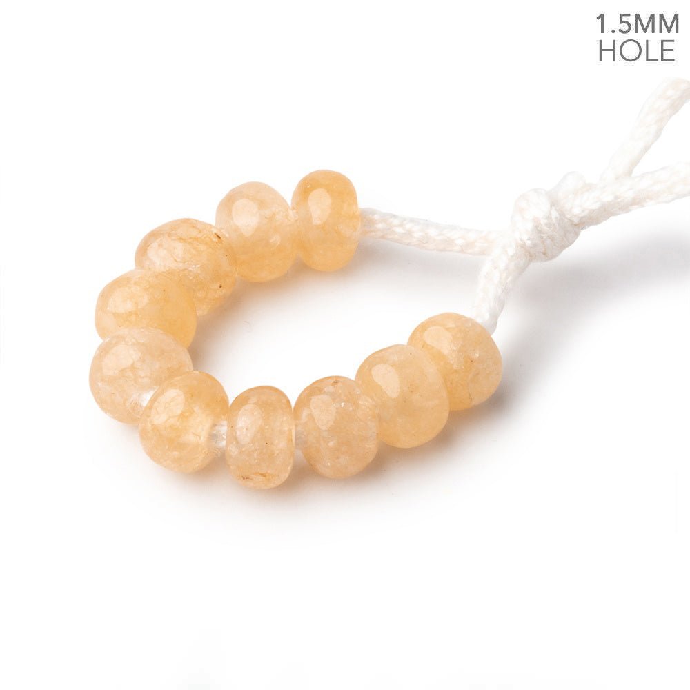 6mm Yellow Aventurine 1.5mm Large Hole Plain Rondelle Set of 10 (ONLINE ORDER ONLY)