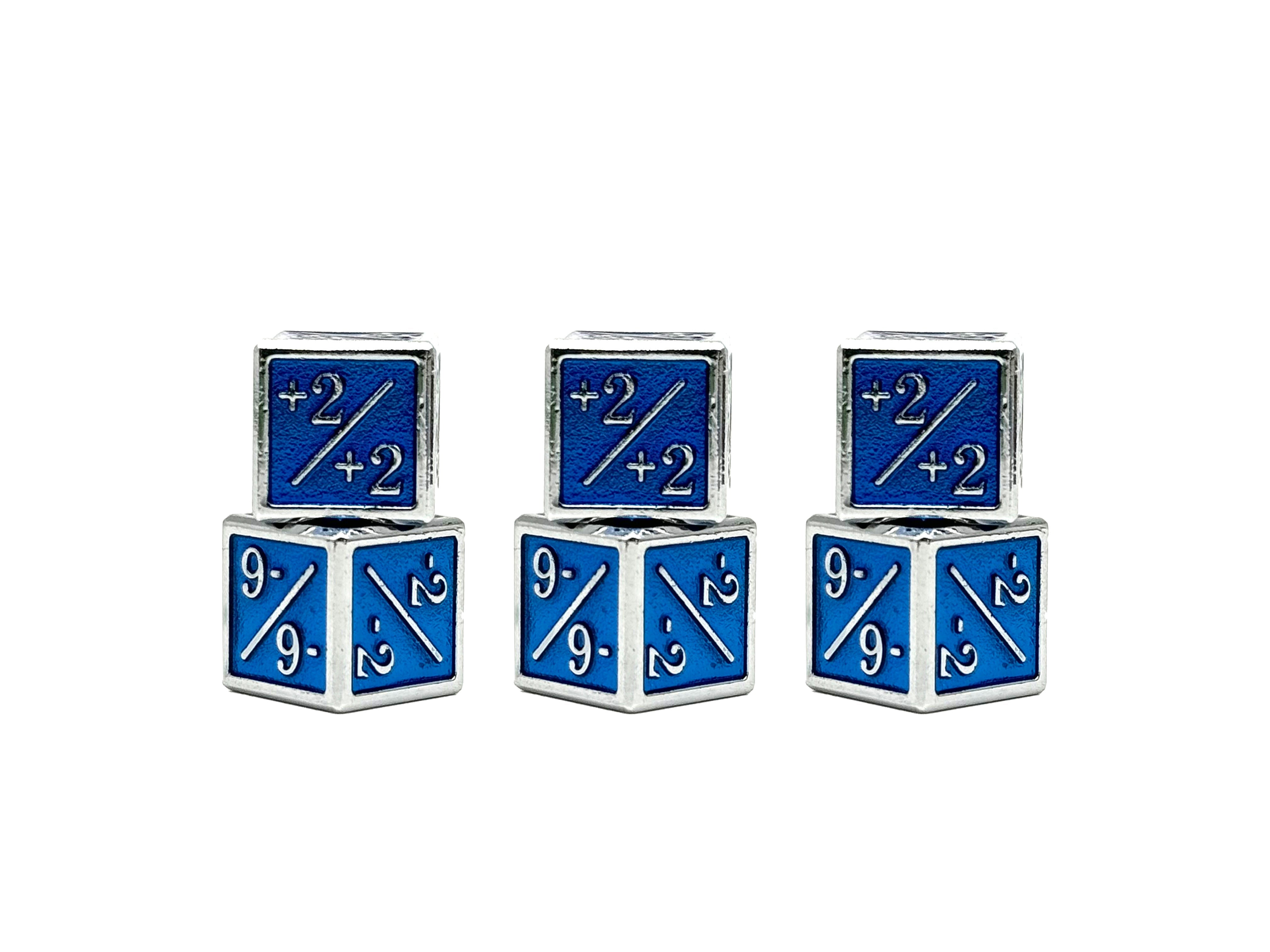 1/+1 & -1/-1 D6 Blue Pack of 6 CCG Metal Dice (Online Only)