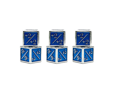 1/+1 & -1/-1 D6 Blue Pack of 6 CCG Metal Dice (Online Only)