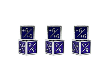 1/+1 & -1/-1 D6 Purple Pack of 6 CCG Metal Dice (Online Only)