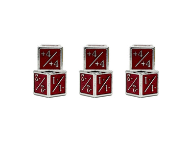 1/+1 & -1/-1 D6 Red Pack of 6 CCG Metal Dice (Online Only)
