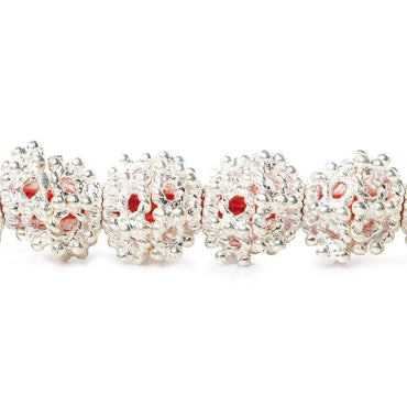 6x10mm Sterling Silver Plated Copper Bead Cap 8 inch 42 beads (ONLINE ORDER ONLY)