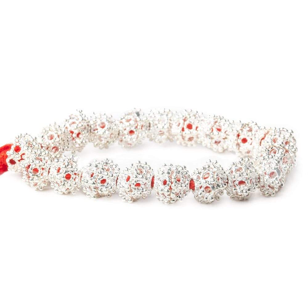 6x10mm Sterling Silver Plated Copper Bead Cap 8 inch 42 beads (ONLINE ORDER ONLY)