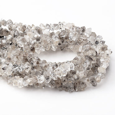 6x3-10x5mm Double Terminated Quartz Natural Crystals 7 inch 48 Beads (ONLINE ORDER ONLY)