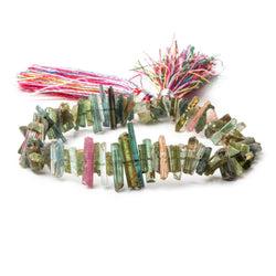 6x3-16x3mm Multi-Color Tourmaline Natural Crystals 7.5 inch 90 beads (ONLINE ORDER ONLY)