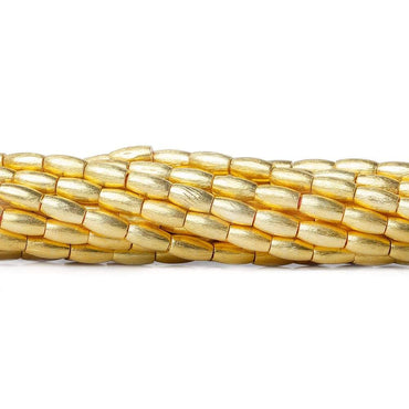 6x3mm 22kt Gold plated Copper Brushed Rice Beads 8 inch 34 pieces (ONLINE ORDER ONLY)