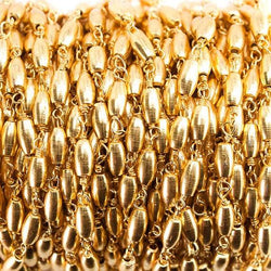 6x3mm 22kt Gold plated Rice Bead Gold plated Chain by the foot (ONLINE ORDER ONLY)