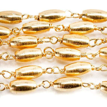 6x3mm 22kt Gold plated Rice Bead Gold plated Chain by the foot (ONLINE ORDER ONLY)