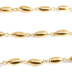 6x3mm 22kt Gold plated Rice Bead Gold plated Chain by the foot (ONLINE ORDER ONLY)