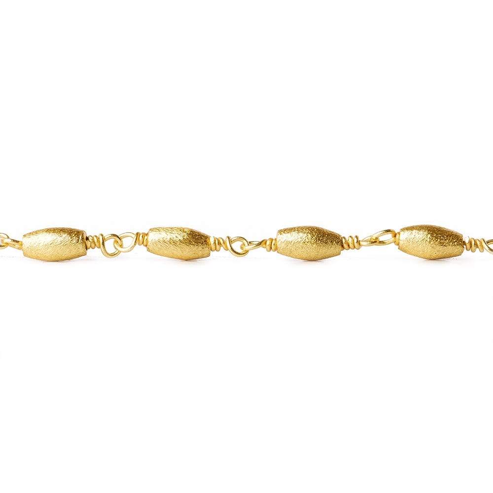 6x3mm 22ktk Gold plated Brushed Rice Gold plated Chain by the foot (ONLINE ORDER ONLY)