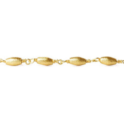 6x3mm 22ktk Gold plated Brushed Rice Gold plated Chain by the foot (ONLINE ORDER ONLY)