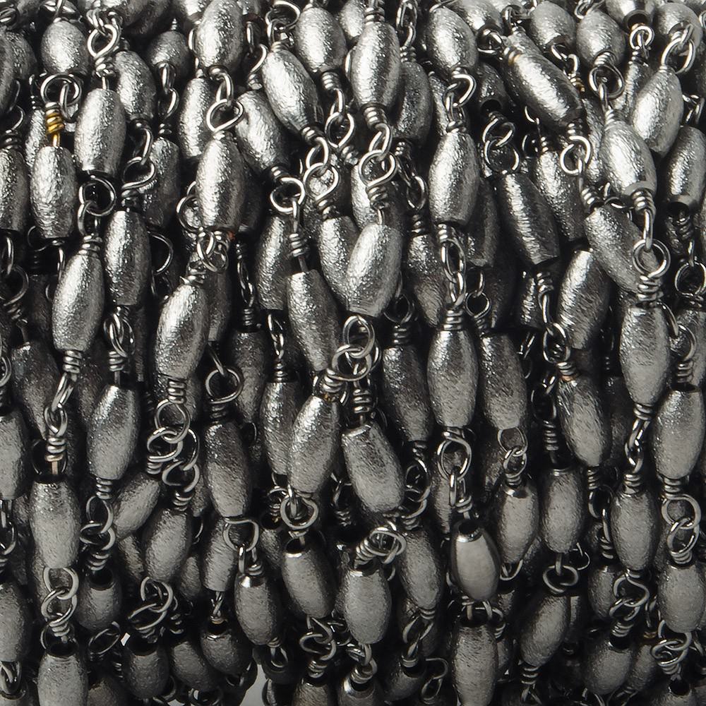 6x3mm Black Gold plated Brushed Rice Black Gold plated Chain by the foot (ONLINE ORDER ONLY)