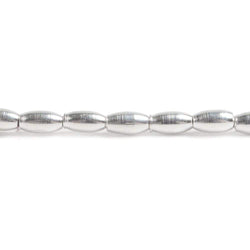 6x3mm Silver plated Copper Plain Rice Beads 33pcs (ONLINE ORDER ONLY)