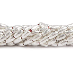 6x3mm Sterling Silver plated Copper Brushed Rice Beads 8 inch 34 pcs (ONLINE ORDER ONLY)