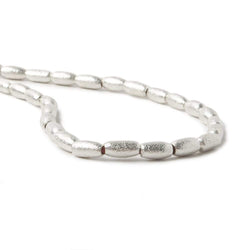 6x3mm Sterling Silver plated Copper Brushed Rice Beads 8 inch 34 pcs (ONLINE ORDER ONLY)