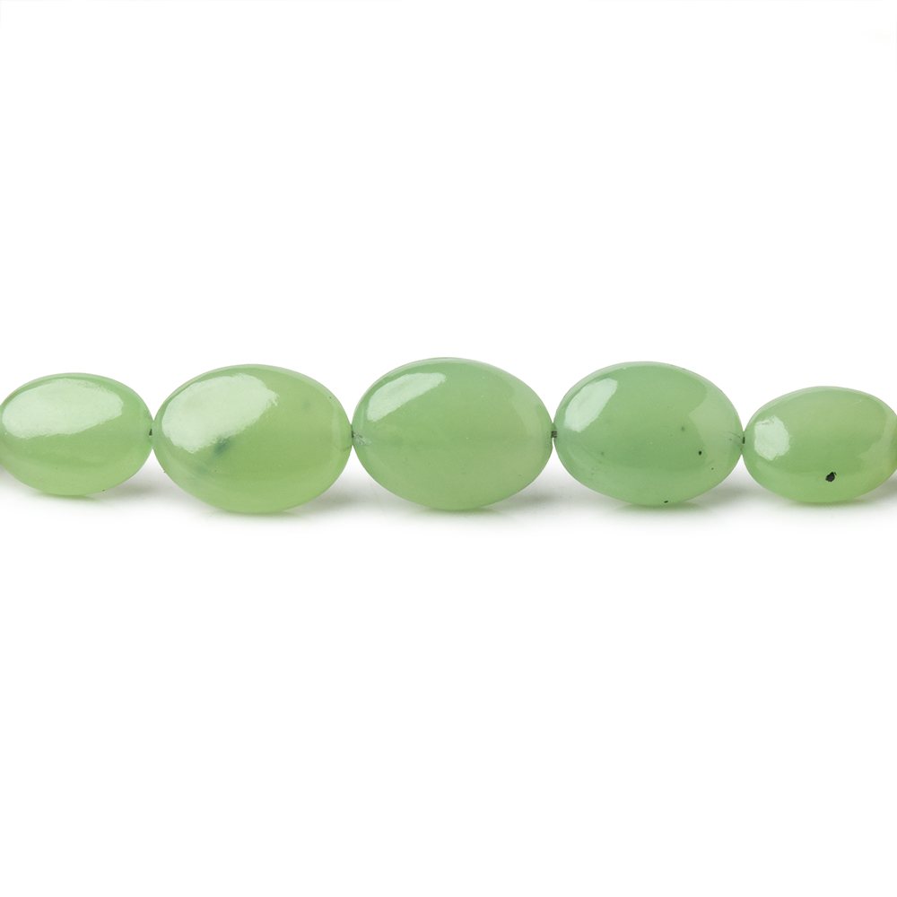 Natural Green Burma Jade Plain Oval Beads 18 inch 56 pieces AA (ONLINE ORDER ONLY)