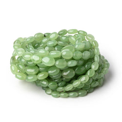 Natural Green Burma Jade Plain Oval Beads 18 inch 56 pieces AA (ONLINE ORDER ONLY)