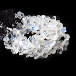 6x4-10x9mm Rainbow Moonstone Plain Shield Beads 6.5 inch 58 pieces AA (ONLINE ORDER ONLY)