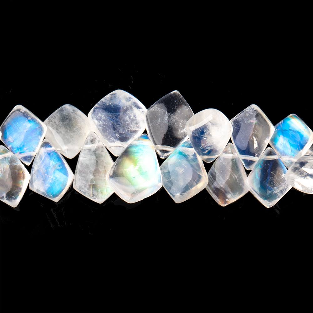 6x4-10x9mm Rainbow Moonstone Plain Shield Beads 6.5 inch 58 pieces AA (ONLINE ORDER ONLY)