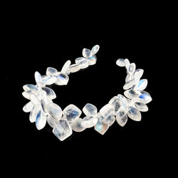 6x4-10x9mm Rainbow Moonstone Plain Shield Beads 6.5 inch 58 pieces AA (ONLINE ORDER ONLY)