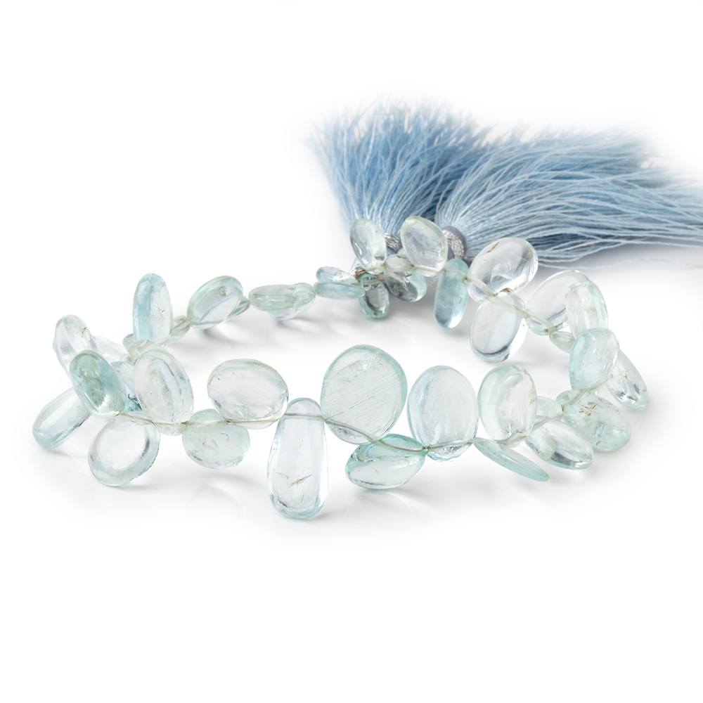 6x4-12x10mm Aquamarine Plain Freeshape Beads 7 inch 38 pieces (ONLINE ORDER ONLY)