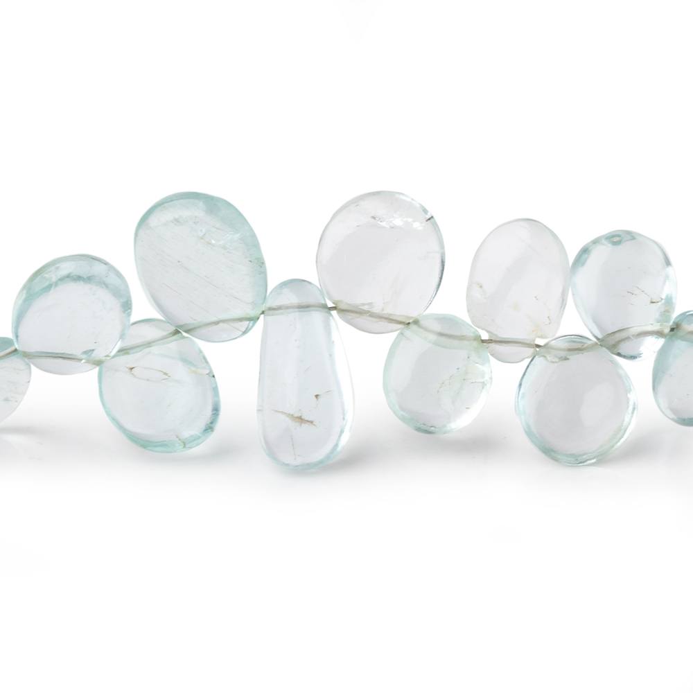 6x4-12x10mm Aquamarine Plain Freeshape Beads 7 inch 38 pieces (ONLINE ORDER ONLY)