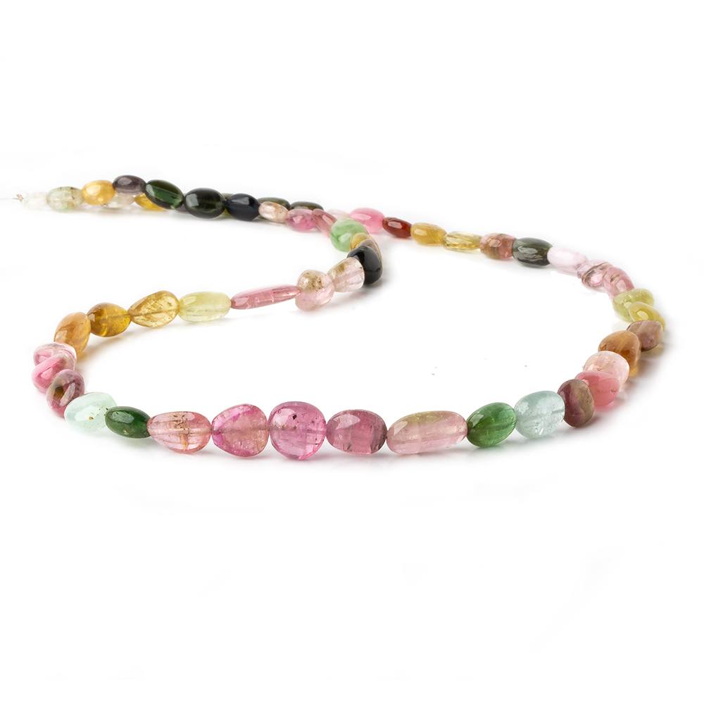 6x4-12x6mm Multi Color Tourmaline plain nugget beads 18 inch 55 pieces A (ONLINE ORDER ONLY)