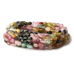 6x4-12x6mm Multi Color Tourmaline plain nugget beads 18 inch 55 pieces A (ONLINE ORDER ONLY)