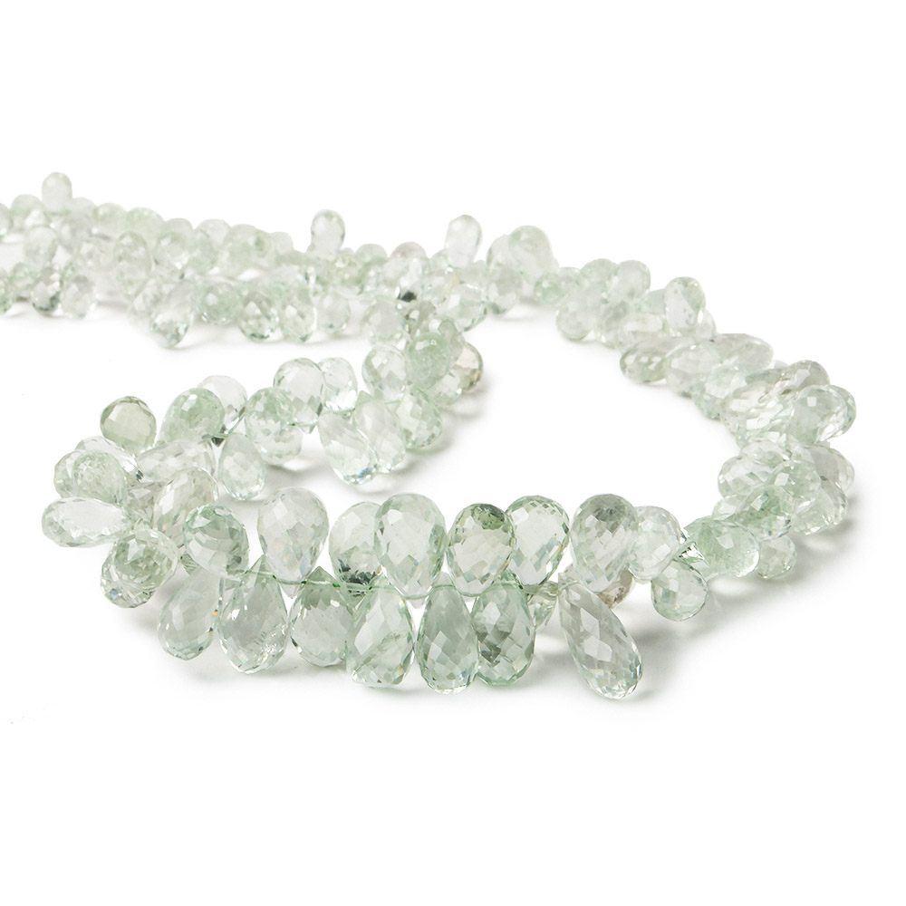 6x4-13x6mm Prasiolite (Green Amethyst) Faceted Tear Drops Beads 16 inch 177 pcs (ONLINE ORDER ONLY)
