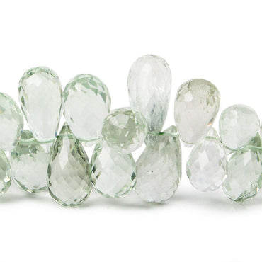 6x4-13x6mm Prasiolite (Green Amethyst) Faceted Tear Drops Beads 16 inch 177 pcs (ONLINE ORDER ONLY)