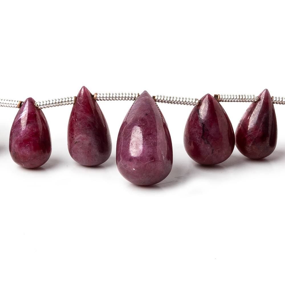 6x4-14x8mm Ruby Plain Tear Drop beads 8 inch 33 pieces AA (ONLINE ORDER ONLY)