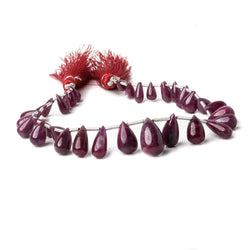 6x4-14x8mm Ruby Plain Tear Drops 8 inch 30 beads A (ONLINE ORDER ONLY)