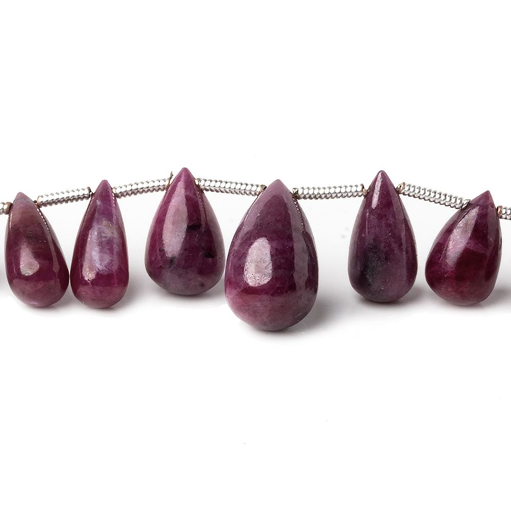 6x4-14x8mm Ruby Plain Tear Drops 8 inch 30 beads A (ONLINE ORDER ONLY)