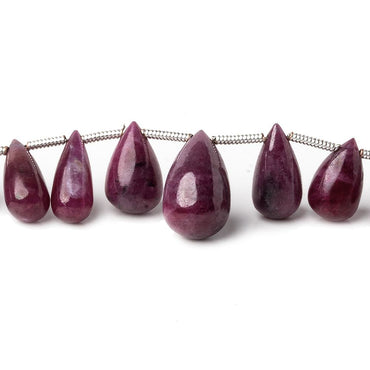 6x4-14x8mm Ruby Plain Tear Drops 8 inch 30 beads A (ONLINE ORDER ONLY)