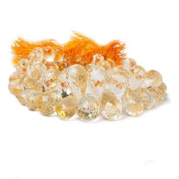 6x4-19.5x10mm Citrine Tear Drop Briolette 7.5 inch 66 pieces (ONLINE ORDER ONLY)
