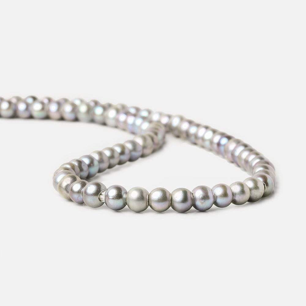 6x4-6.5x5mm Lilac Silver Large Hole Off Round Pearl 2.5mm drill hole 15 inch 74 pieces (ONLINE ORDER ONLY)