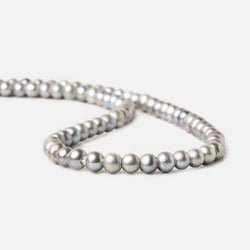 6x4-6.5x5mm Lilac Silver Large Hole Off Round Pearl 2.5mm drill hole 15 inch 74 pieces (ONLINE ORDER ONLY)