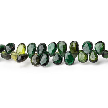 6x4-7x5mm Chrome Tourmaline Faceted Pear Beads 7.5 inch 65 pieces (ONLINE ORDER ONLY)