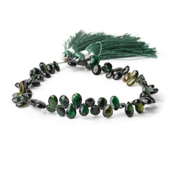 6x4-7x5mm Chrome Tourmaline Faceted Pear Beads 7.5 inch 65 pieces (ONLINE ORDER ONLY)